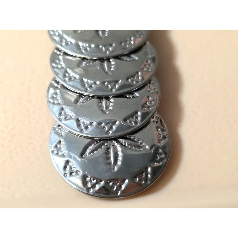 Vintage‎ 1980s Womens Silver Disc Belt Stretchy Osfm
